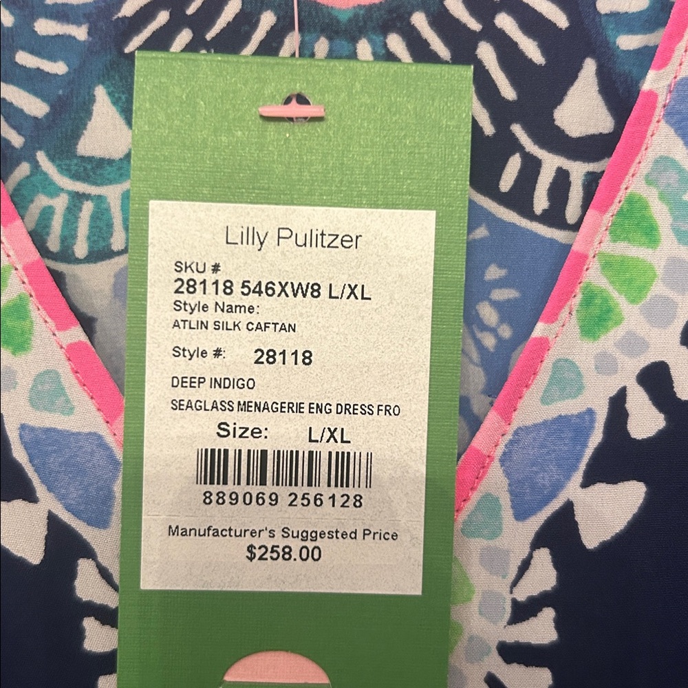Lilly Pulitzer Navy Floral Tunic Dress - Pink & Green Print - Picture 3 of 7
